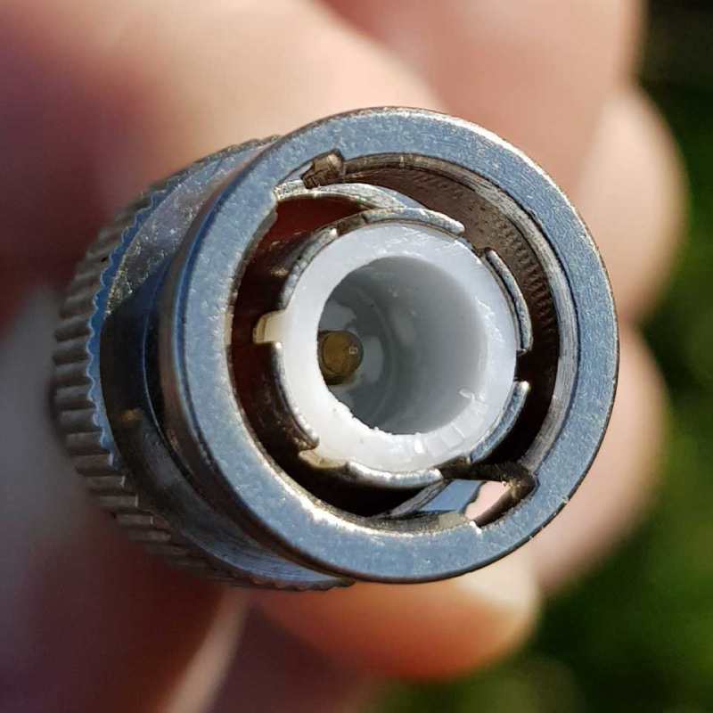 CCTV BNC connector pin on the output video cable